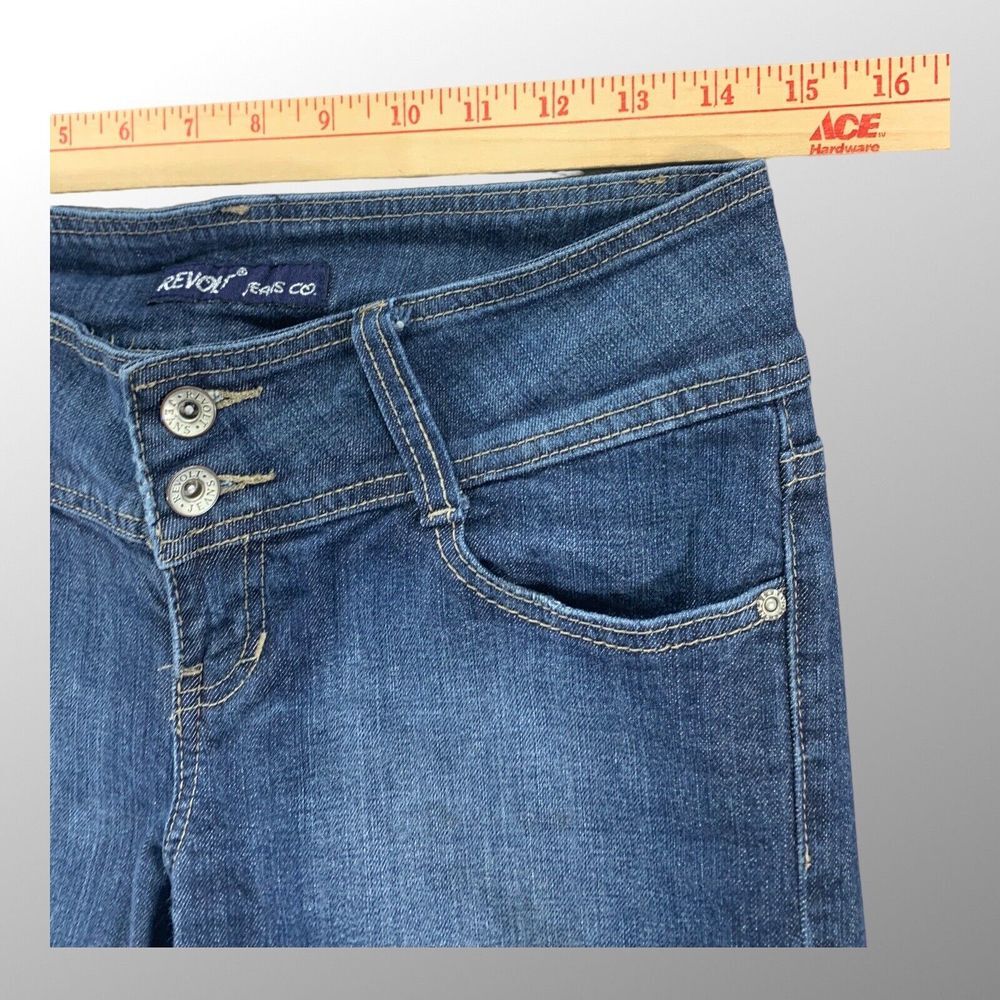 Revolt Jeans Womens‎ 9 (29x31) Bootcut Flare Embroidered Medium Wash Y2K - Picture 8 of 11